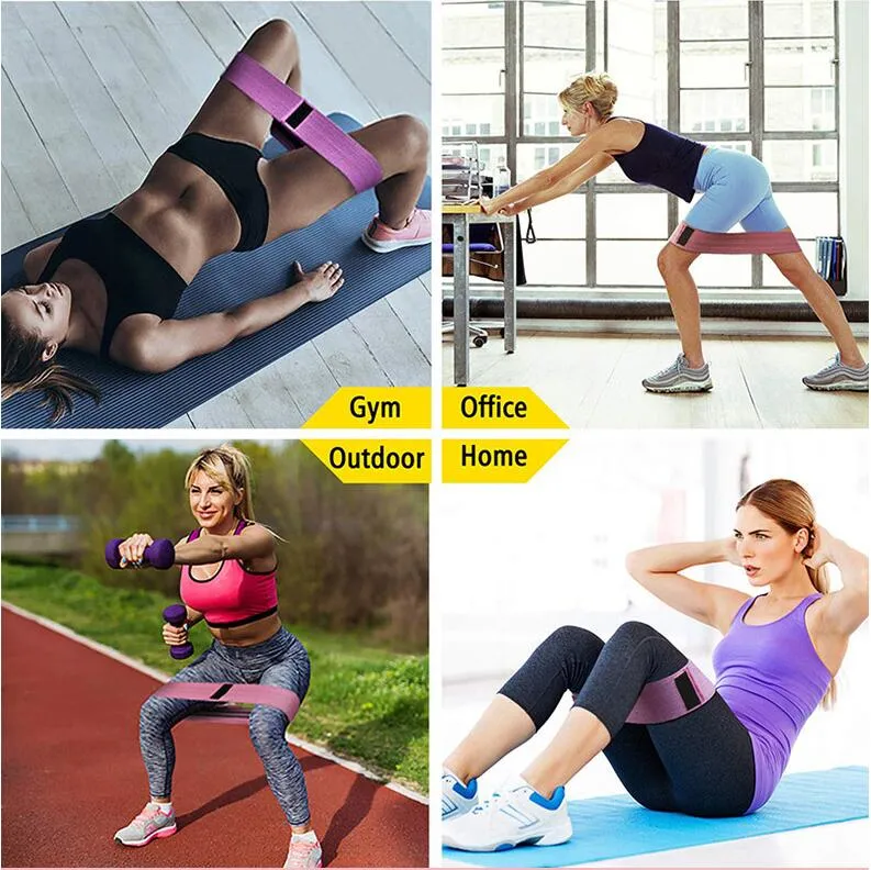 Factory Custom Logo Home Workout Exercise Fitness Elastic Booty Fabric Long Resistance Bands for Arm Glutes Training